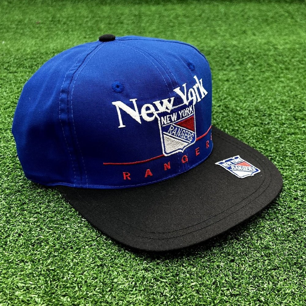 VTG 90S NEW YORK RANGERS TWINS ENTERPRISE NHL SNAPBACK CAP HAT NWOT